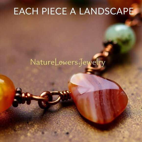 Festival Bracelet - Unique & Handmade! Colorful Semi-Precious Stones Boho Gypsy - Picture 2 of 14